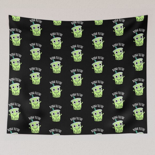 Item preview, Boba Teeth Funny Boba Tea Pun (Dark BG) designed and sold by punnybone.