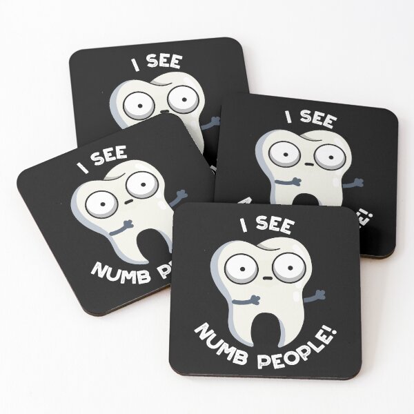 Item preview, I See Numb People Funny Tooth Pun (Dark BG) designed and sold by punnybone.