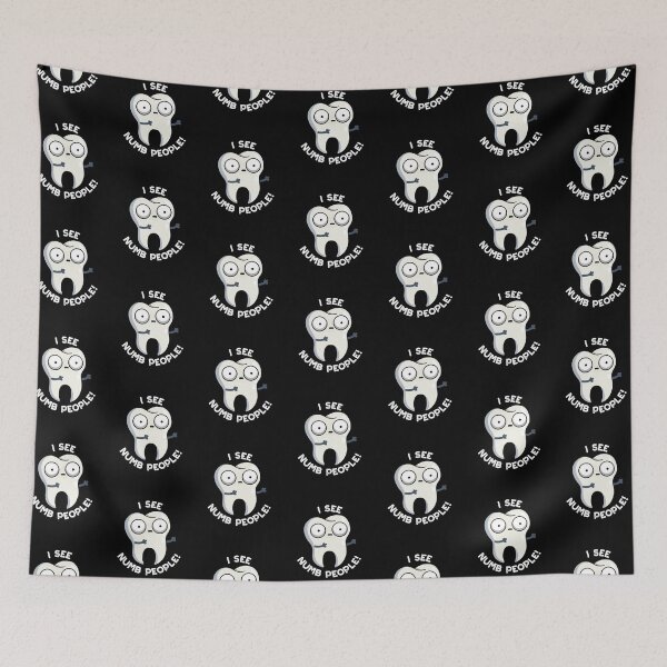 Item preview, I See Numb People Funny Tooth Pun (Dark BG) designed and sold by punnybone.