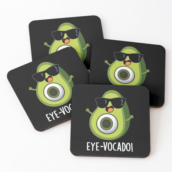 Item preview, Eye-vocado Funny Avocado Pun (Dark BG) designed and sold by punnybone.