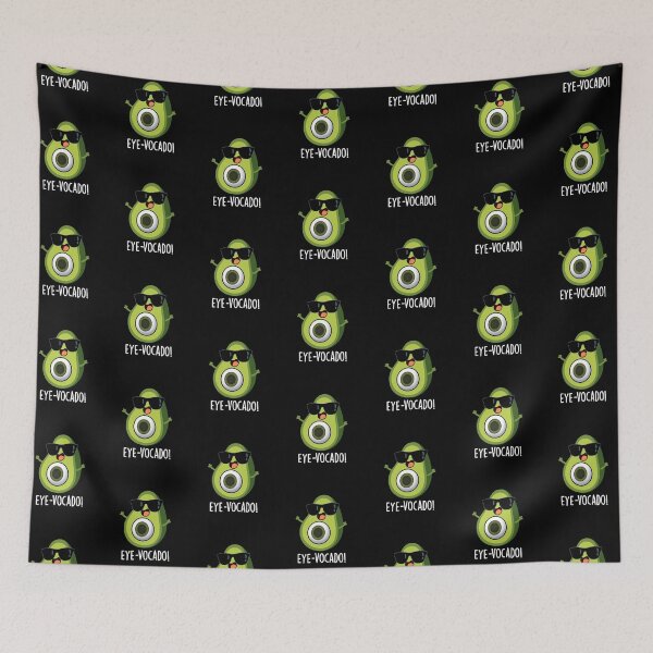 Item preview, Eye-vocado Funny Avocado Pun (Dark BG) designed and sold by punnybone.