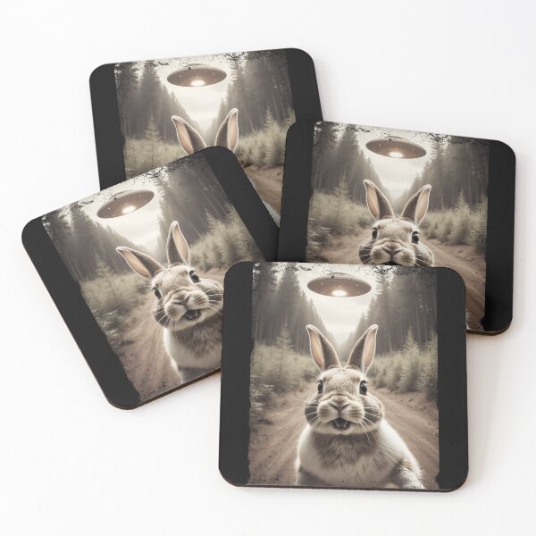 Item preview, Funny Bunny Selfie Alien Spaceship designed and sold by LuminOrb.