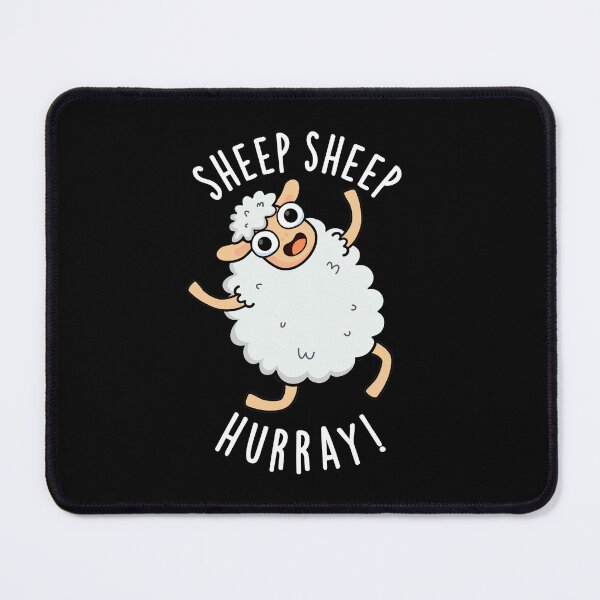 Item preview, Sheep Sheep Hurray Funny Animal Pun (Dark BG) designed and sold by punnybone.