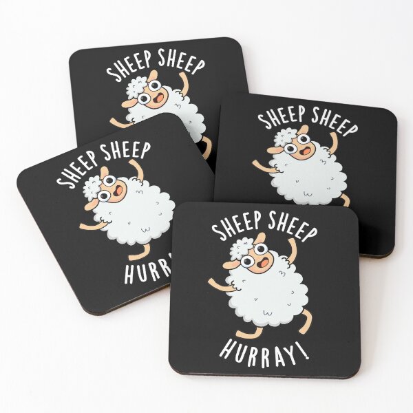 Item preview, Sheep Sheep Hurray Funny Animal Pun (Dark BG) designed and sold by punnybone.