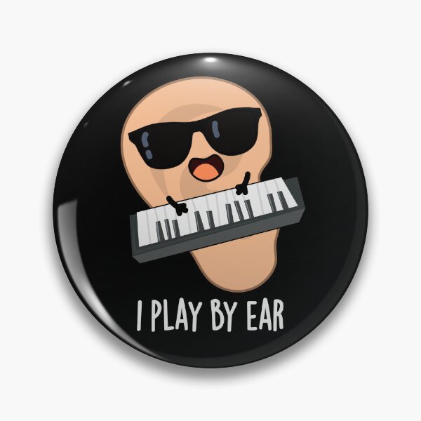 Item preview, I Play By Ear Funny Music Pun (Dark BG) designed and sold by punnybone.
