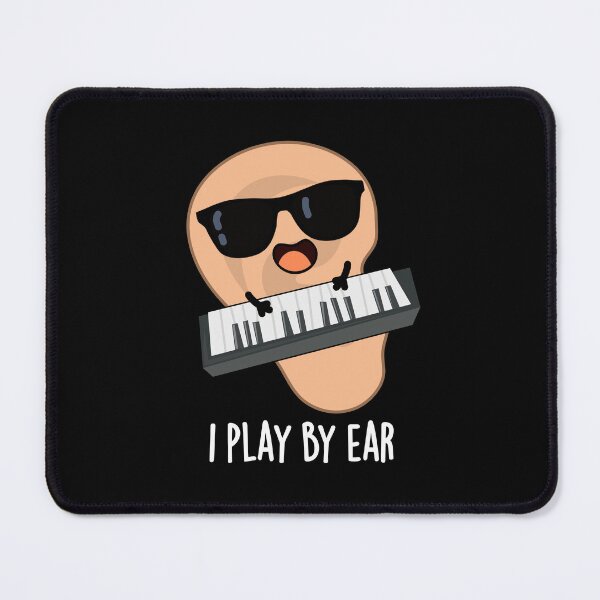 Item preview, I Play By Ear Funny Music Pun (Dark BG) designed and sold by punnybone.