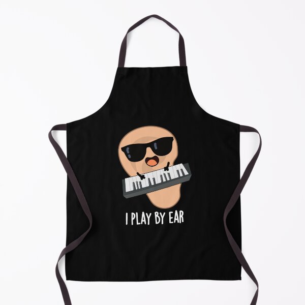 Item preview, I Play By Ear Funny Music Pun (Dark BG) designed and sold by punnybone.