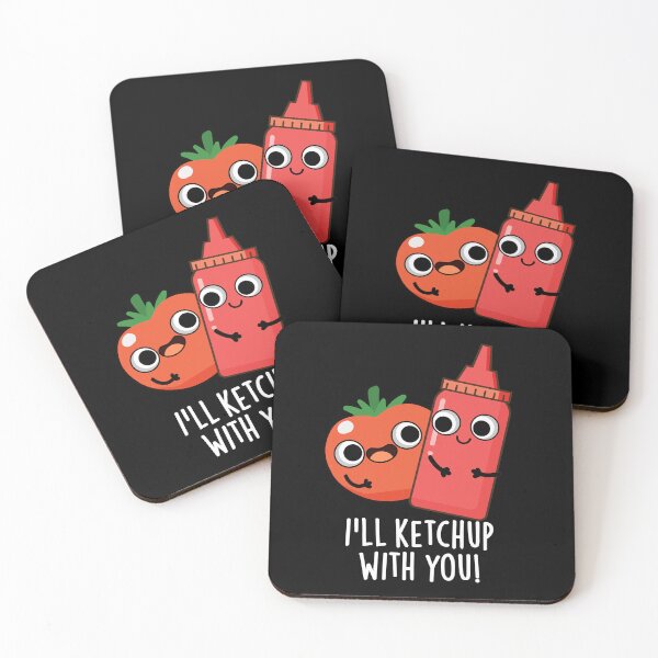 Item preview, I'll Ketchup With You Funny Food Pun (Dark BG) designed and sold by punnybone.