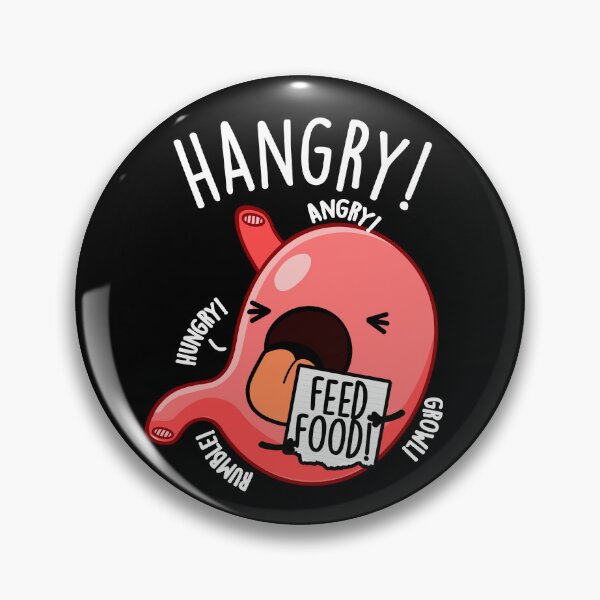 Item preview, Hangry Funny Stomach Pun (Dark BG) designed and sold by punnybone.