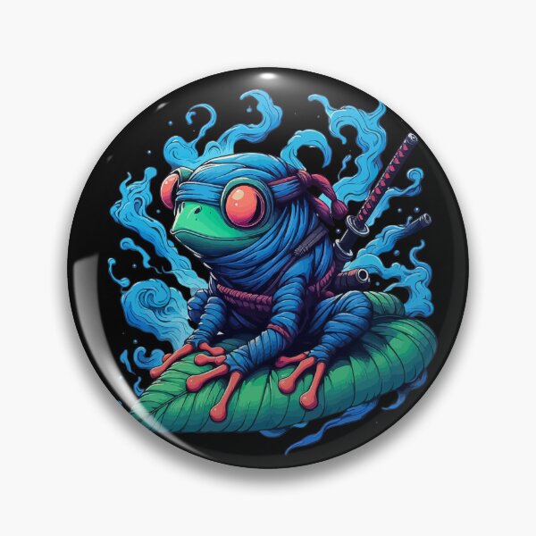 Item preview, Funny Ninja Samurai Frog Anime Ink designed and sold by TomFrontierArt.