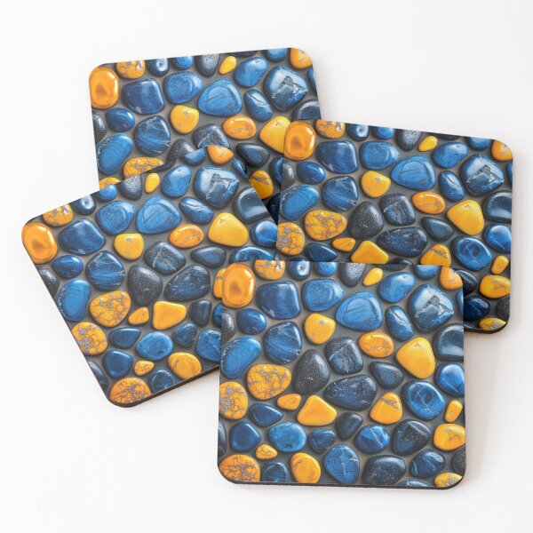 Item preview, Blue and Orange Pebbles designed and sold by NicolasGlowArt.