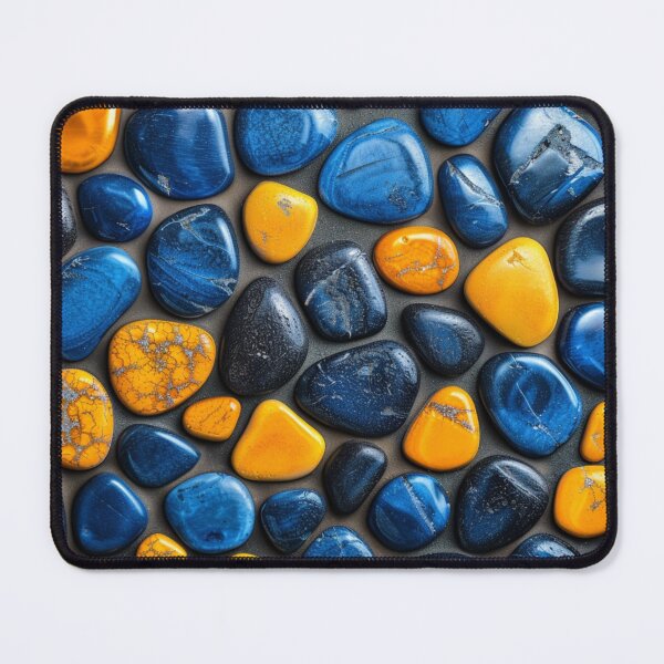 Item preview, Blue and Orange Pebbles designed and sold by NicolasGlowArt.