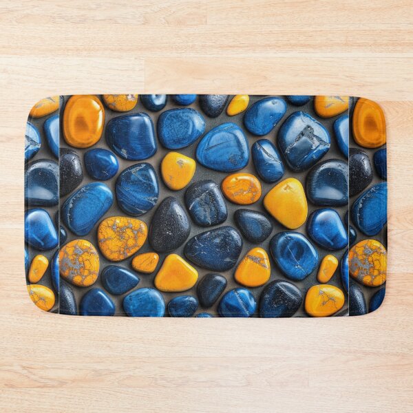 Item preview, Blue and Orange Pebbles designed and sold by NicolasGlowArt.