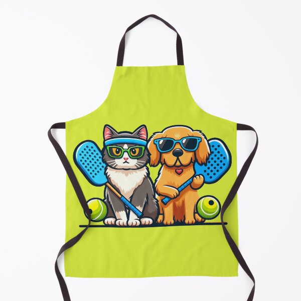 Item preview, Whimsical Cat and Dog Playing Pickleball - Funny designed and sold by Shtex.