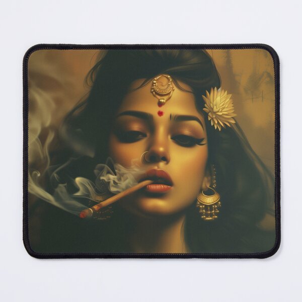 Item preview, indian woman smoking art, Indian painting designed and sold by Rockwpapart.