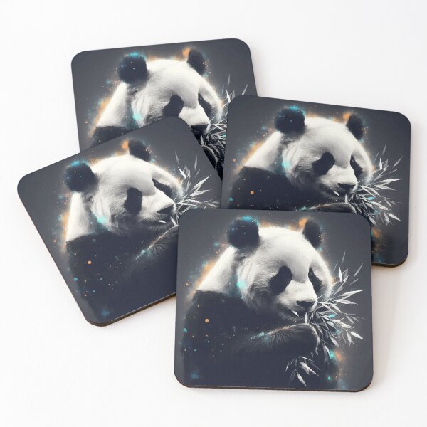 Item preview, Monochromatic Panda Bear Eating Bamboo Within Rainbow Colors designed and sold by TomFrontierArt.
