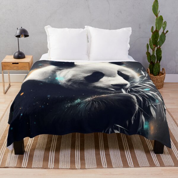 Item preview, Monochromatic Panda Bear Eating Bamboo Within Rainbow Colors designed and sold by TomFrontierArt.