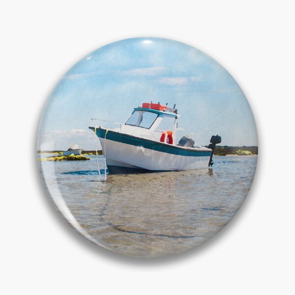 Item preview, White boat on sand in watercolor designed and sold by FotoMahieu.