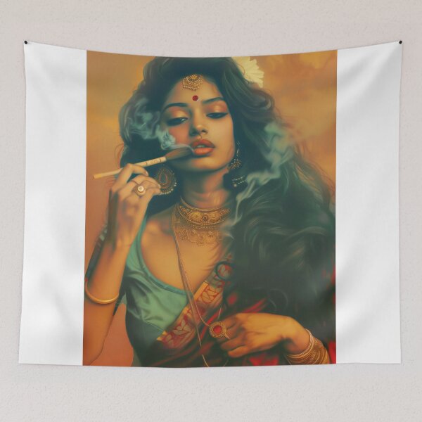 Item preview, Indian Woman Smoking Wall Art designed and sold by Rockwpapart.