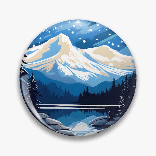Item preview, Winter Night Landscape: Serene Mountains Under Moon and Stars designed and sold by Shirtastically.
