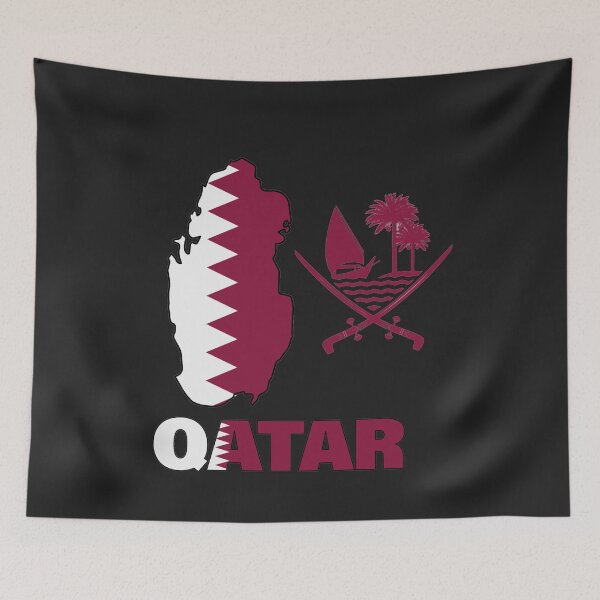 Item preview, Qatar Flag Map designed and sold by AnimalsDH305.