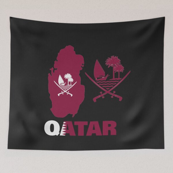 Item preview, Qatar Flag Map designed and sold by AnimalsDH305.