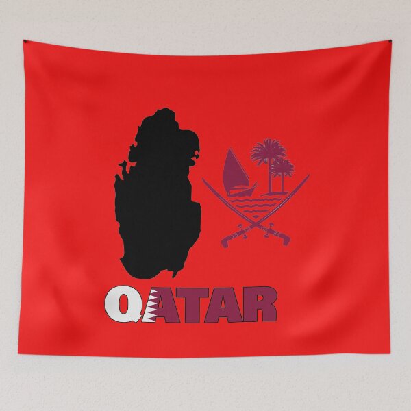 Item preview, Qatar Flag Map designed and sold by AnimalsDH305.