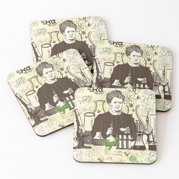 Item preview, Maria Skłodowska-Curie in green and brown designed and sold by Drawmecute.