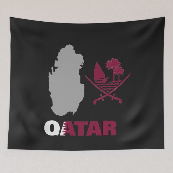 Item preview, Qatar Flag Map designed and sold by AnimalsDH305.