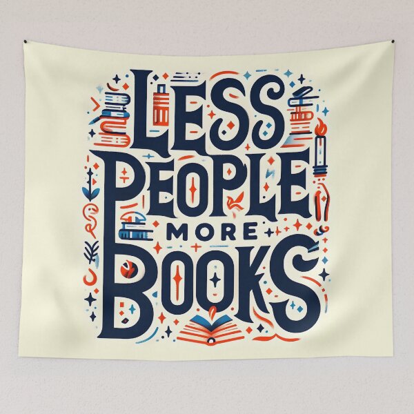 Item preview, Less people more books, typography designed and sold by maxmaj.