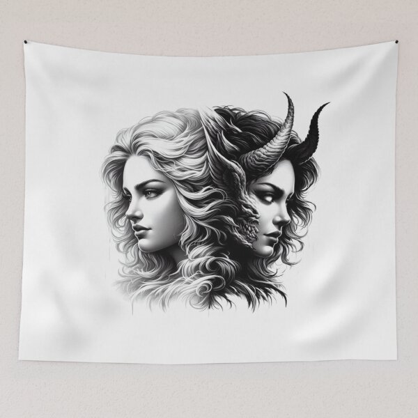 Item preview, “The angel and the devil: a two-faced woman” designed and sold by CHRIST5000.