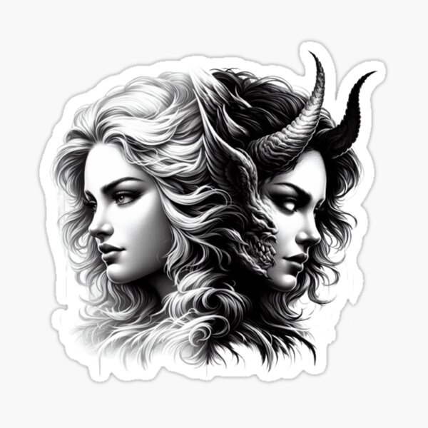 Item preview, “The angel and the devil: a two-faced woman” designed and sold by CHRIST5000.
