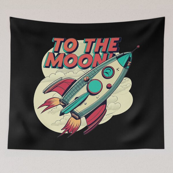 Item preview, To The Moon Retro Rocket designed and sold by SplendidThings.