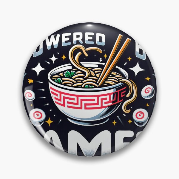 Item preview, Powered by Ramen, typography, Ramen Bowl,PUN designed and sold by maxmaj.