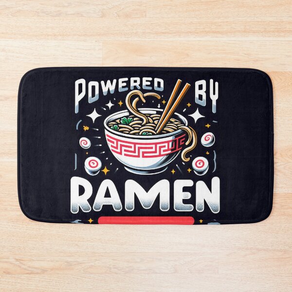 Item preview, Powered by Ramen, typography, Ramen Bowl,PUN designed and sold by maxmaj.