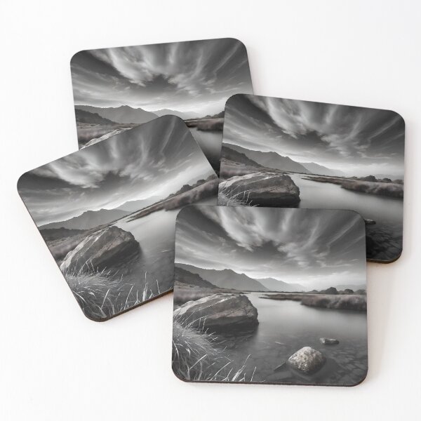 Item preview,  Midnight Majesty: HDR Cinematic Monochrome Beachscape designed and sold by ShadeScapeArt.