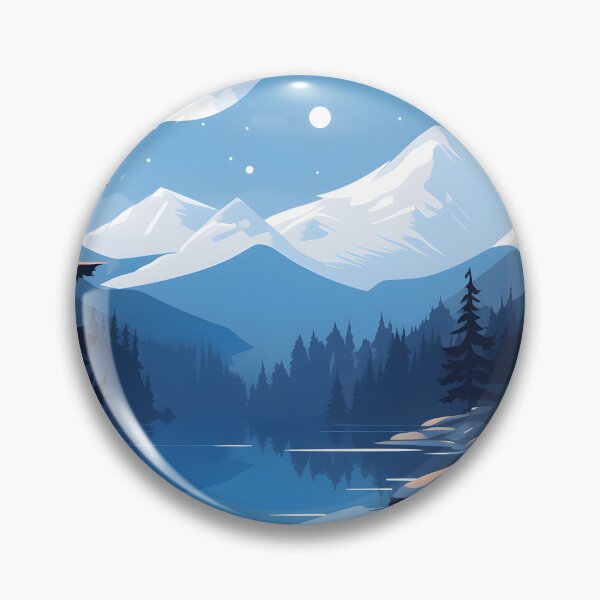 Item preview, Cold Winter Night Landscape: Snowy Mountains Under Moon and Stars designed and sold by Shirtastically.