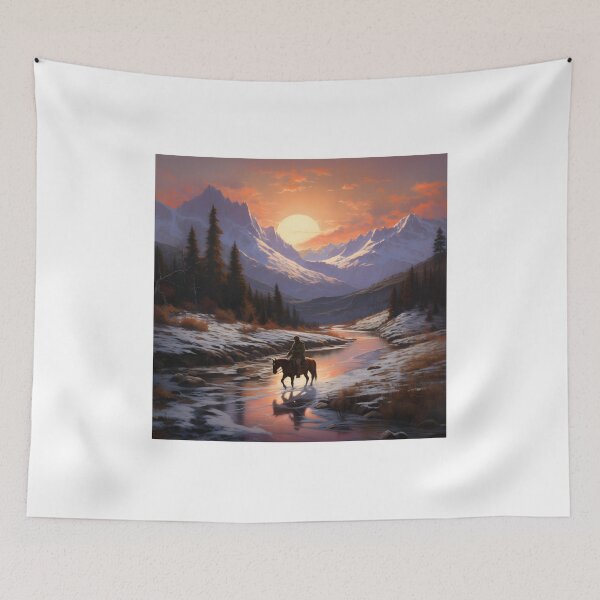 Item preview, Winter Horseback Adventure in Majestic Mountains designed and sold by Shirtastically.