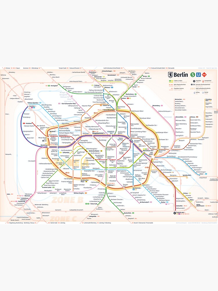 Thumbnail 2 of 2, Art Board Print, New Berlin rapid transit route map (April 2, 2024) designed and sold by omelekhinpasha.