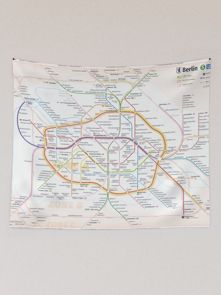 Thumbnail 2 of 3, Tapestry, New Berlin rapid transit route map (April 2, 2024) designed and sold by omelekhinpasha.