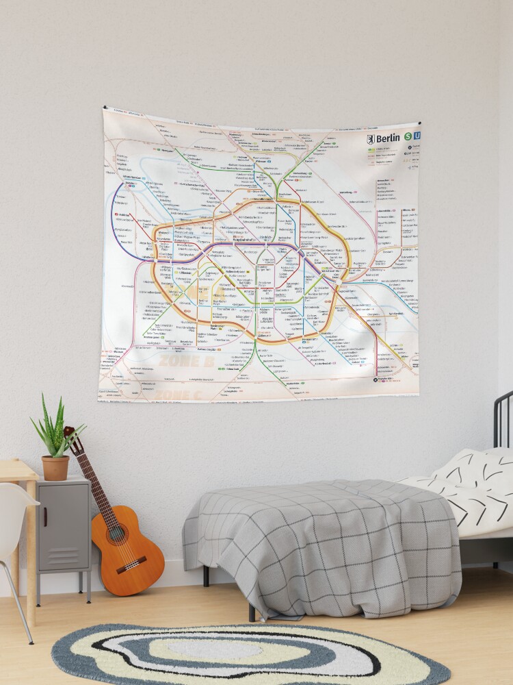 Thumbnail 1 of 3, Tapestry, New Berlin rapid transit route map (April 2, 2024) designed and sold by omelekhinpasha.
