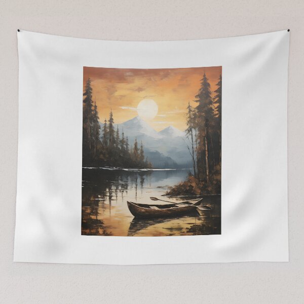 Item preview, Winter Wonderland Landscape: Majestic Mountains, Serene Lake, and Full Moon designed and sold by Shirtastically.