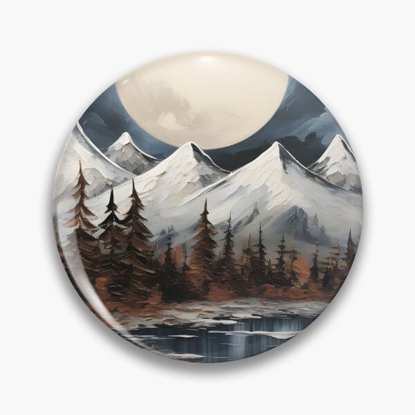 Item preview, Winter Wonderland Landscape: Majestic Mountains, Serene Lake, and Full Moon designed and sold by Shirtastically.
