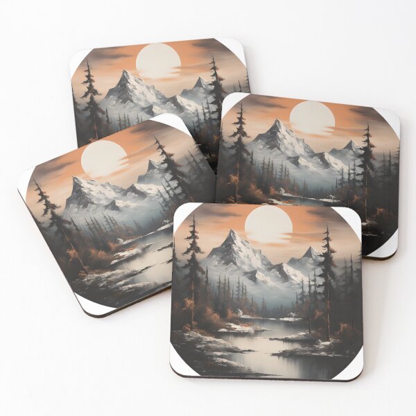 Item preview, Winter Wonderland Landscape: Majestic Mountains, Serene Lake, and Full Moon designed and sold by Shirtastically.
