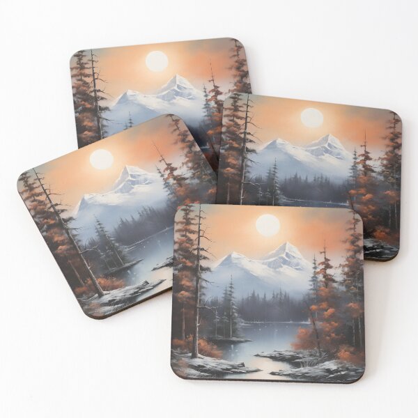 Item preview, Winter Wonderland Landscape: Majestic Mountains, Serene Lake, and Full Moon designed and sold by Shirtastically.