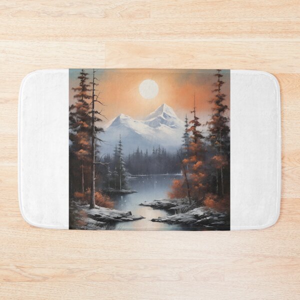 Item preview, Winter Wonderland Landscape: Majestic Mountains, Serene Lake, and Full Moon designed and sold by Shirtastically.