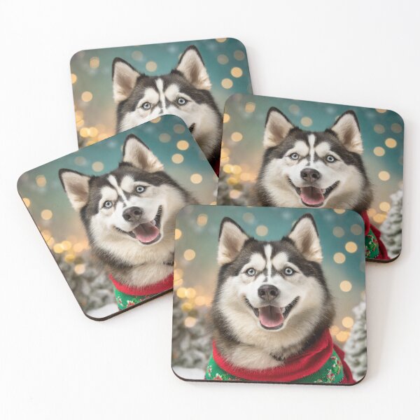 Item preview, Husky Dog in a Christmas Jumper designed and sold by Gegenpress Design.