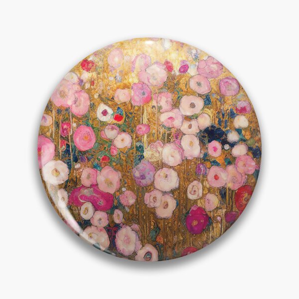 Item preview, Gustav Klimt Pink Flower Garden designed and sold by maniacfitness.