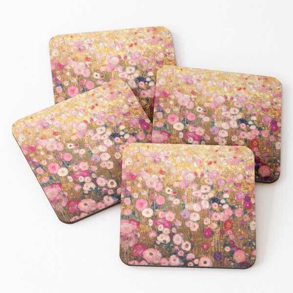 Item preview, Gustav Klimt Pink Flower Garden designed and sold by maniacfitness.