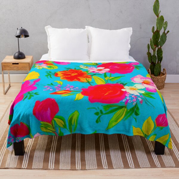 Item preview, Azure Blossoms: Bright Blue Floral Harmony designed and sold by GrizzlyCollective.